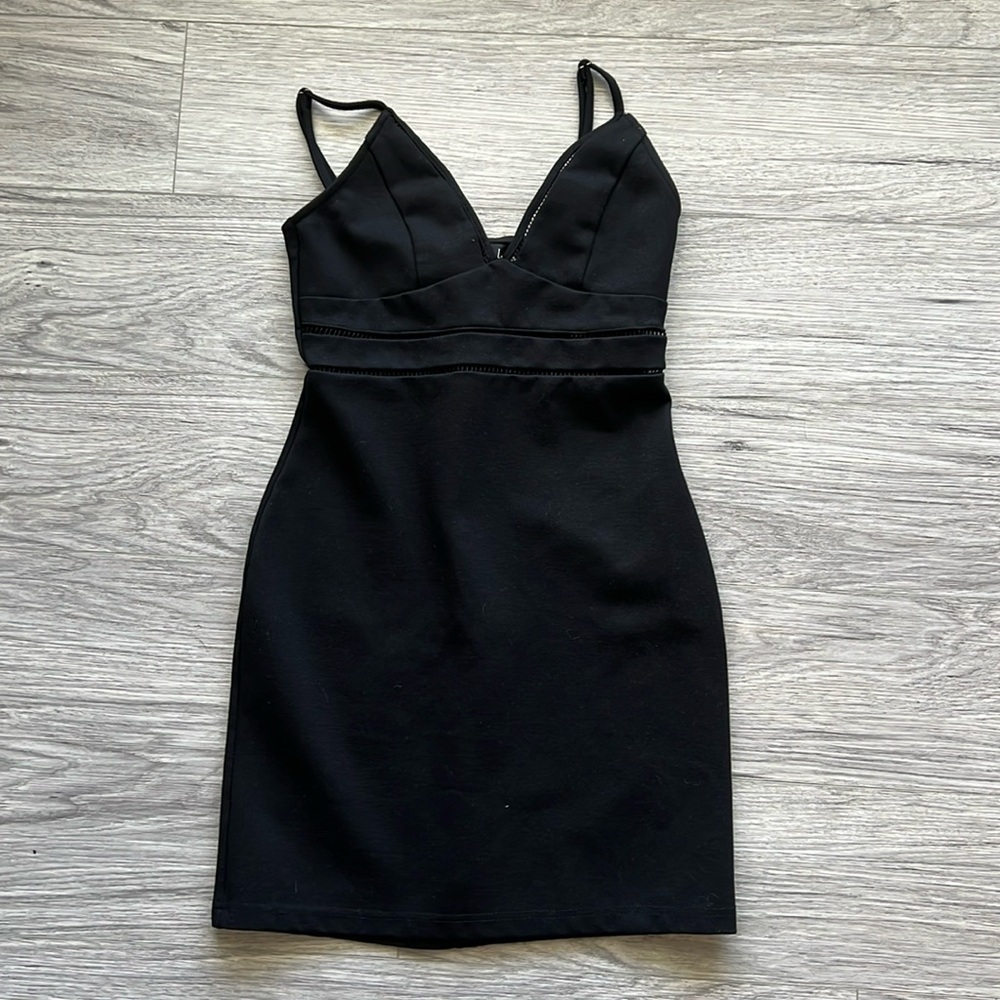Lulu’s Cocktails and Confidence Black Crochet Bodycon Mini Dress Size XS - Picture 2 of 12